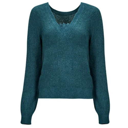 Vila  VIDEBRA REV L/S V-NECK KNIT TOP  women's Sweater in Blue
