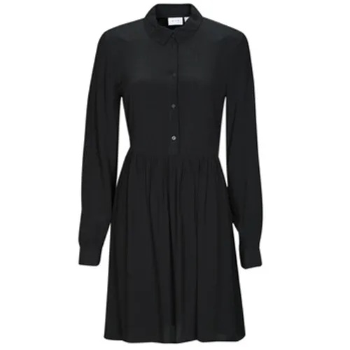 Vila  VIFINI L/S SHIRT DRESS/SU  women's Dress in Black