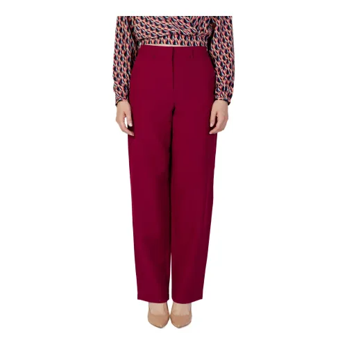 Vila , Womens Bordeaux Trousers ,Red female, Sizes: