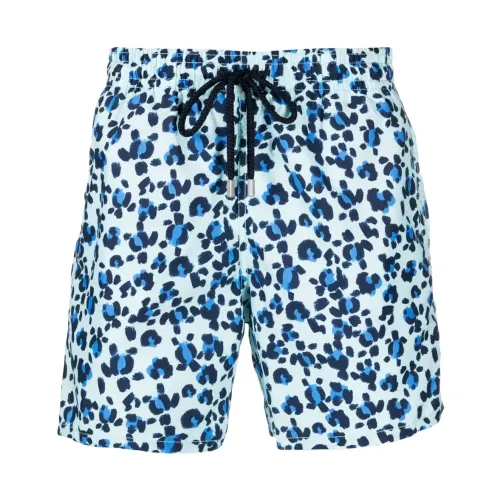 Vilebrequin , Turtles Leopard moorea swim shorts ,Blue male, Sizes: