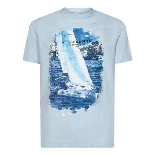 Vilebrequin , Vilebrequin T-shirts and Polos Clear Blue ,Blue male, Sizes: