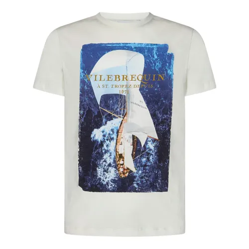 Vilebrequin , White ST.Tropez Print T-shirts and Polos ,White male, Sizes: