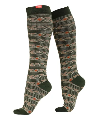 VIM&VIGR Mens - Wide Calf Graduated Compression Socks 15-20 mmhg for Men & Women - Pine & Salmon - Green Spandex
