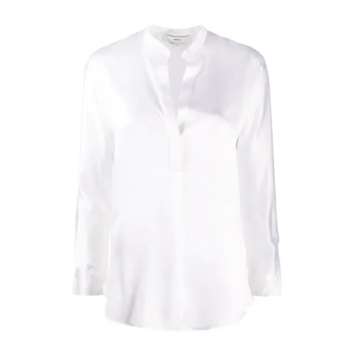 Vince , Band collar blouse ,White female, Sizes: