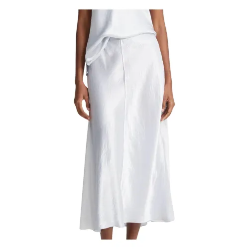 Vince , Sheer Panelled Slip Skirt ,White female, Sizes: