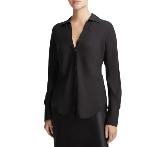 Vince , Silk Bias Dolman-Sleeve Shirt ,Black female, Sizes: