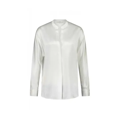 Vince , Silk Blouse with Hidden Buttons ,White female, Sizes: