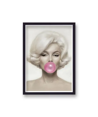 Vintage Photography Archive Marilyn Monroe Bubble Gum Pop Art Portrait - Black Wood - One