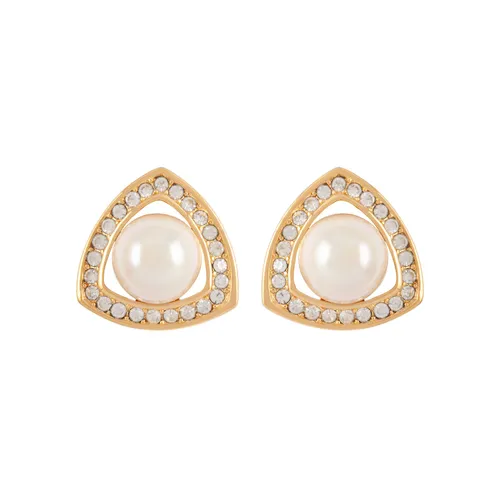 Vintage Yellow Gold Plated Dior Synthetic Pearl Earrings