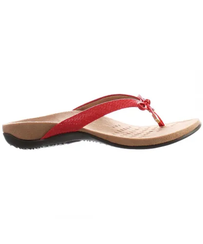 Vionic Bellaii Red Womens Flip-Flops Leather