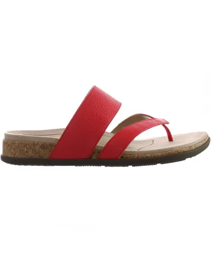 Vionic Marvina Red Womens Flip-Flops Leather