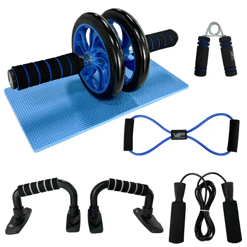 VIP 6 In 1 Abdominal Exercise Roller Set with Push-Up Bar