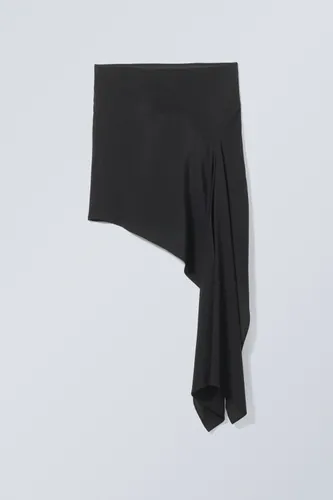 Vira Asymmetric Mini Skirt - Black