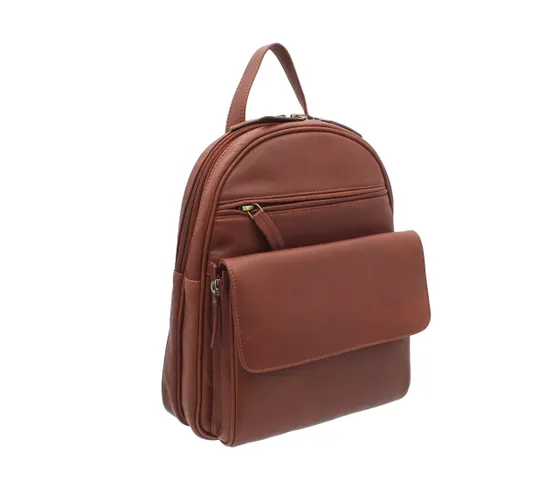 VISCONTI Leather Backpack Style 01433 Brown