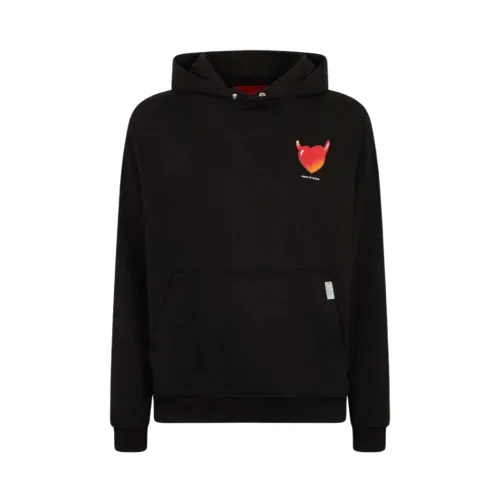 Vision OF Super , Hoodie With Puffy Love ,Black male, Sizes: