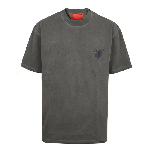 Vision OF Super , Stone Wash T-Shirt for Men ,Gray male, Sizes: