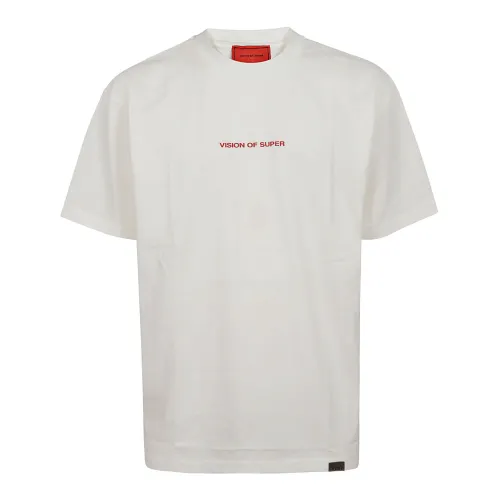 Vision OF Super , White Graphic Print T-Shirt ,White male, Sizes: