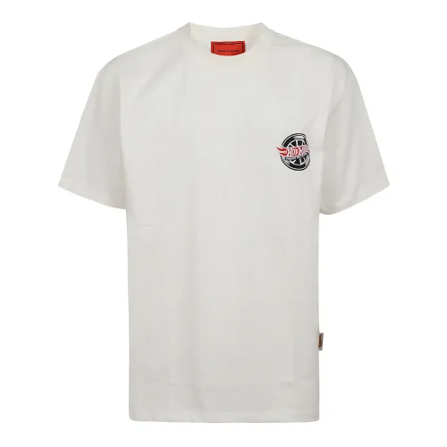 Vision OF Super , White T-Shirt With Iconic Wheel Print ,White male, Sizes: