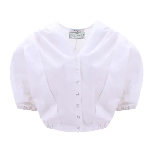 Vivetta , Women Clothing Shirts White Ss23 ,White female, Sizes: