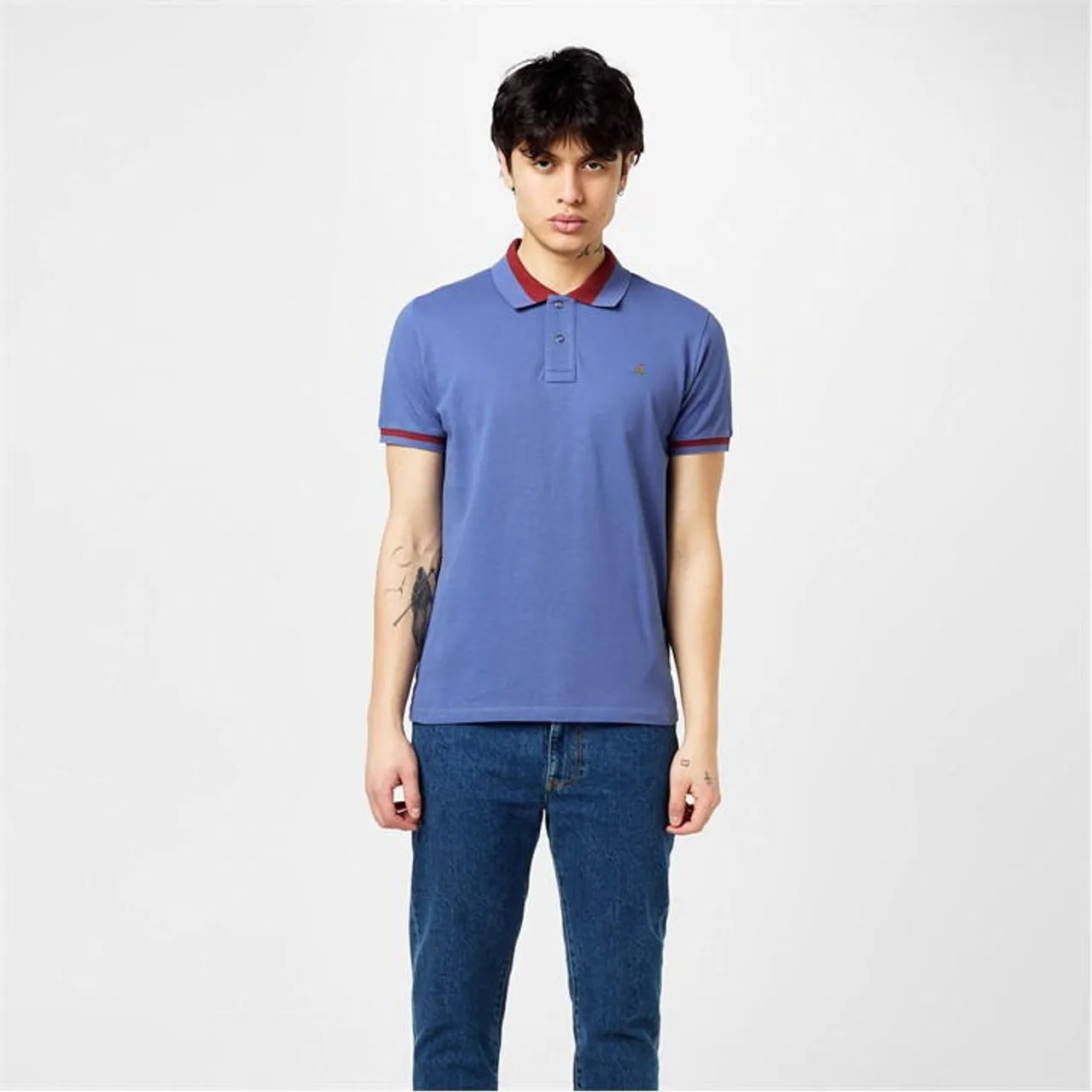 Vivienne Westwood Classic Tipped Polo Top - Blue