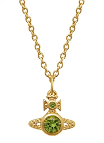 Vivienne Westwood Gold Green Crystal London Orb Necklace - Gold
