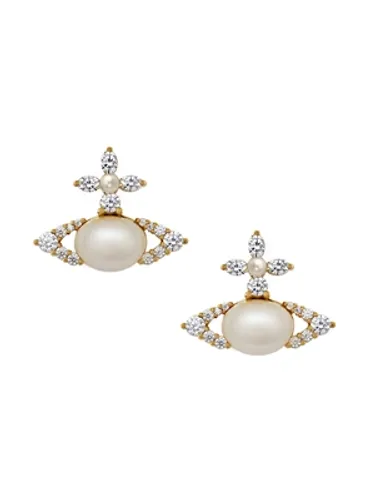Vivienne Westwood Gold Pearl Ada Stud Earrings - Gold