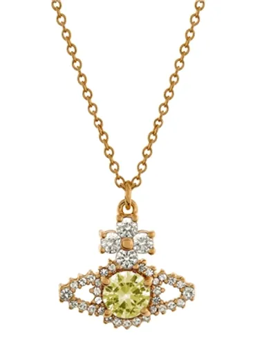 Vivienne Westwood Gold Yellow Crystal Valentina Orb Necklace - 44cm