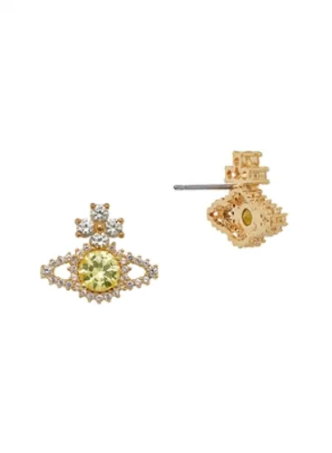 Vivienne Westwood Gold Yellow Crystal Valentina Orb Stud Earrings - Gold