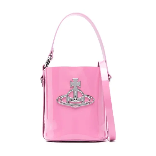 Vivienne Westwood , Pink Patent Bucket Bag ,Pink female, Sizes: ONE SIZE