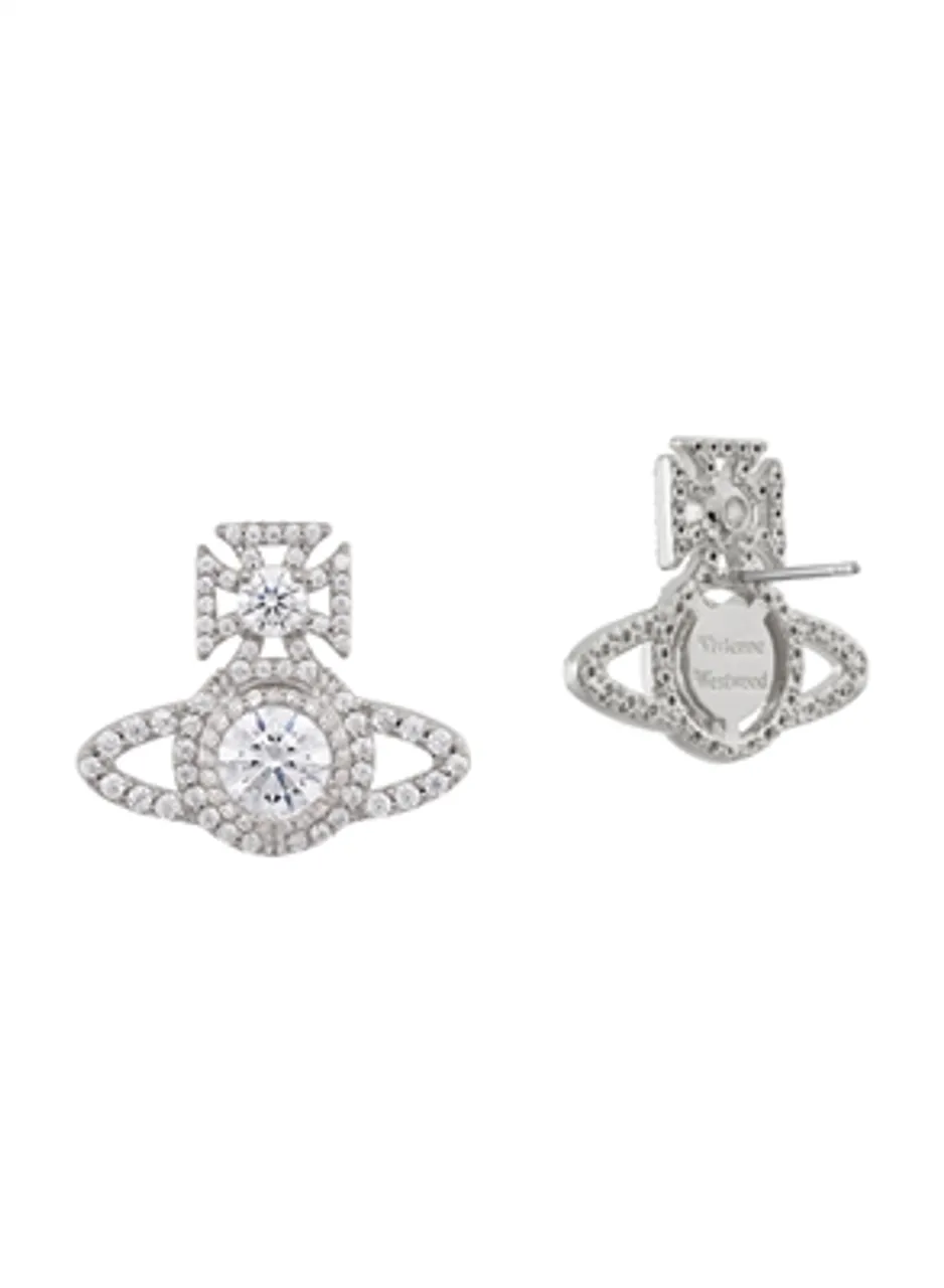 Vivienne Westwood Silver Crystal Norabelle Orb Earrings - Silver