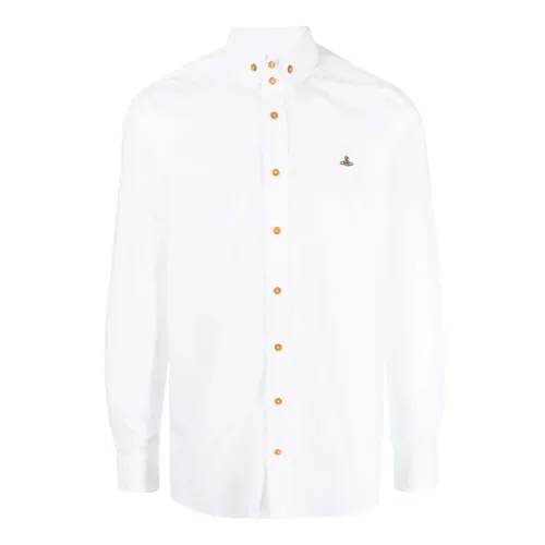 Vivienne Westwood , White Cotton Orb Logo Shirt ,White male, Sizes: