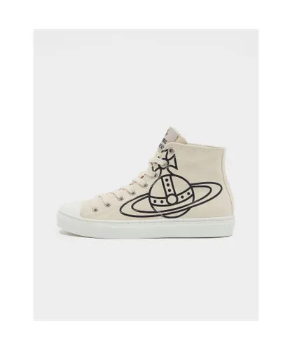 Vivienne Westwood Womenss Canvas Plimsole High Top Trainers in Sand Cotton