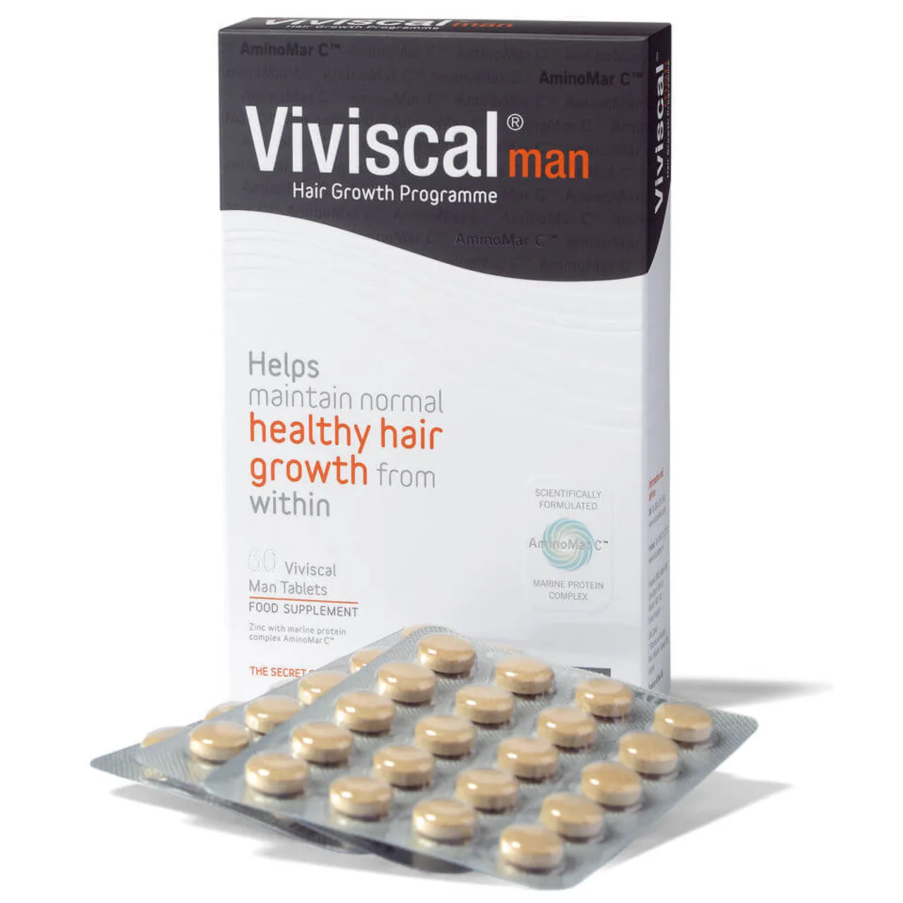 Viviscal Zinc and Flax Seed Hair Supplement Tablets for Men - 60 Tablets (1 Month Supply)