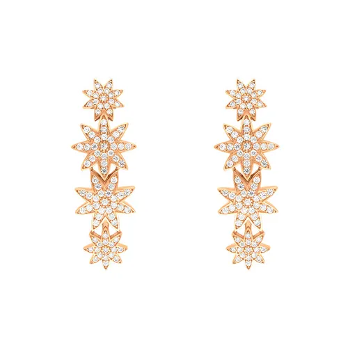 Vixi Jewellery Nova Rose Gold Star Earrings D - Silver