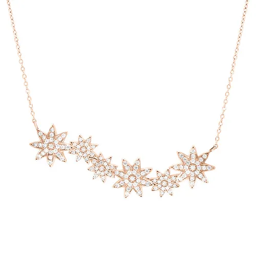 Vixi Jewellery Nova Rose Gold Star Necklace D - Silver
