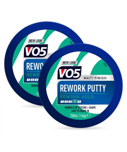 VO5 Mens Rework Putty Matt Finish Hold Rough Texture+Shape Easy To Work In, 2x 150ml - NA - One Size