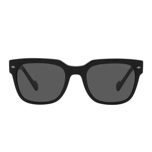 Vogue , Black Acetate Sunglasses with Grey Lenses ,Black female, Sizes: