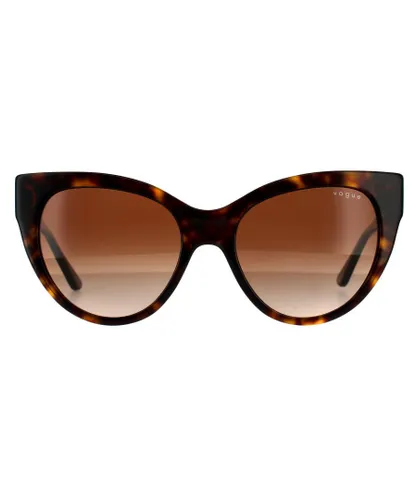 Vogue Cat Eye Womens Black Grey Gradient Sunglasses - One