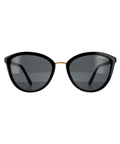 Vogue Cat Eye Womens Black Grey Sunglasses - One