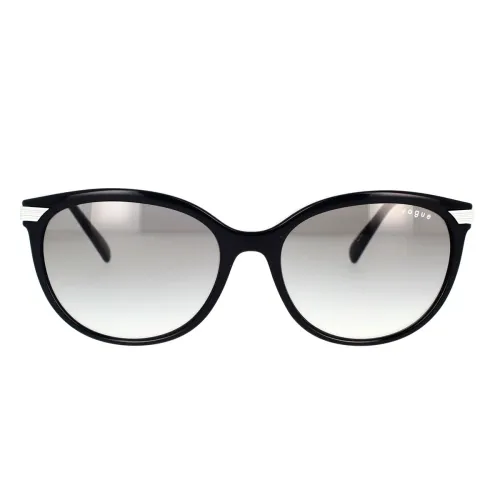 Vogue , Irregular Shape Sunglasses with Grey Gradient Lenses ,Black female, Sizes: