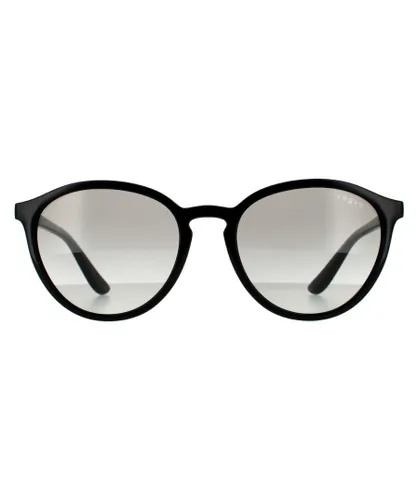 Vogue Round Womens Black Grey Gradient Sunglasses - One