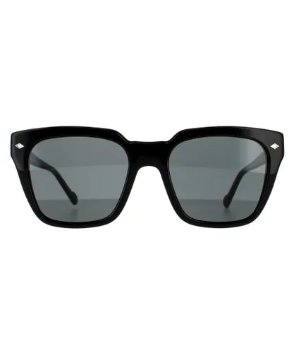 Vogue Square Womens Black Dark Grey Sunglasses - One