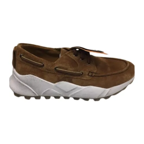 Voile Blanche , Men`s Suede Lace-up Shoe ,Brown male, Sizes: