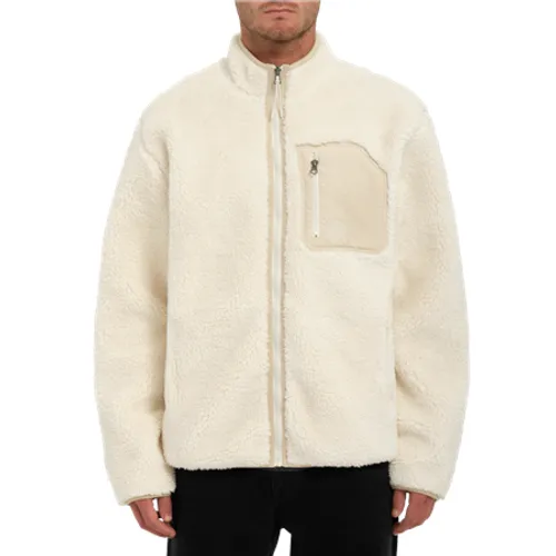 Volcom Muzzer Fuzzar Zip Fleece Jacket - Dirty White