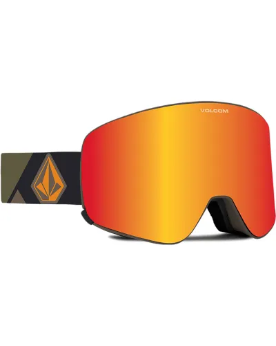 Volcom Odyssey Military/Gold / Red Chrome + Yellow Goggles - Military/Gold