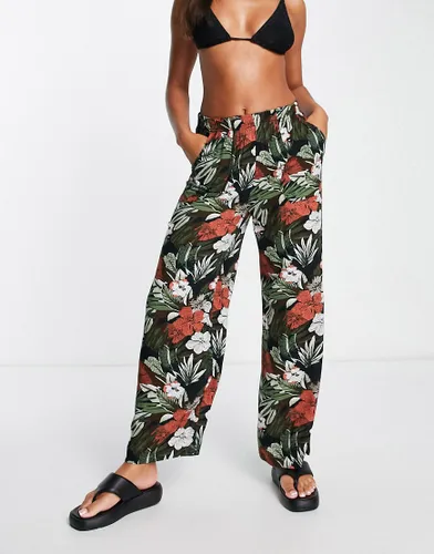 Volcom X Co Co oversized beach trouser in tropical print-Multi
