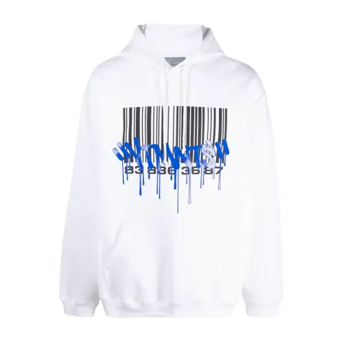 Vtmnts , Graffiti Print Hooded Sweatshirt ,White male, Sizes:
