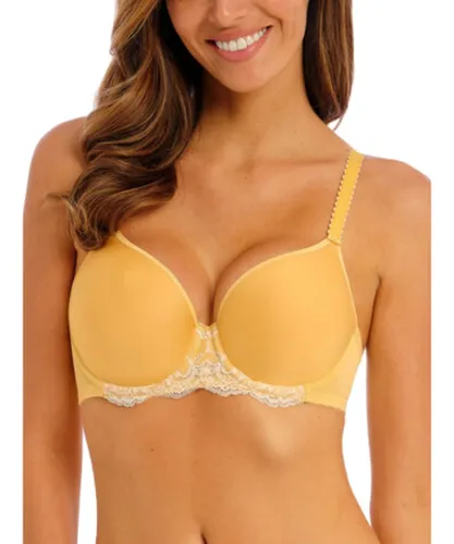 Wacoal Womens Florilege Moulded Spacer Bra - Yellow Polyamide