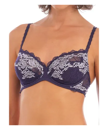 Wacoal Womens Lace Perfection Underwire Bra - Blue Spandex