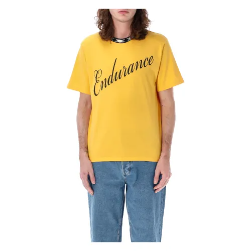 Wales Bonner , Mens Clothing T-Shirts Polos Turmeric Ss24 ,Yellow male, Sizes: